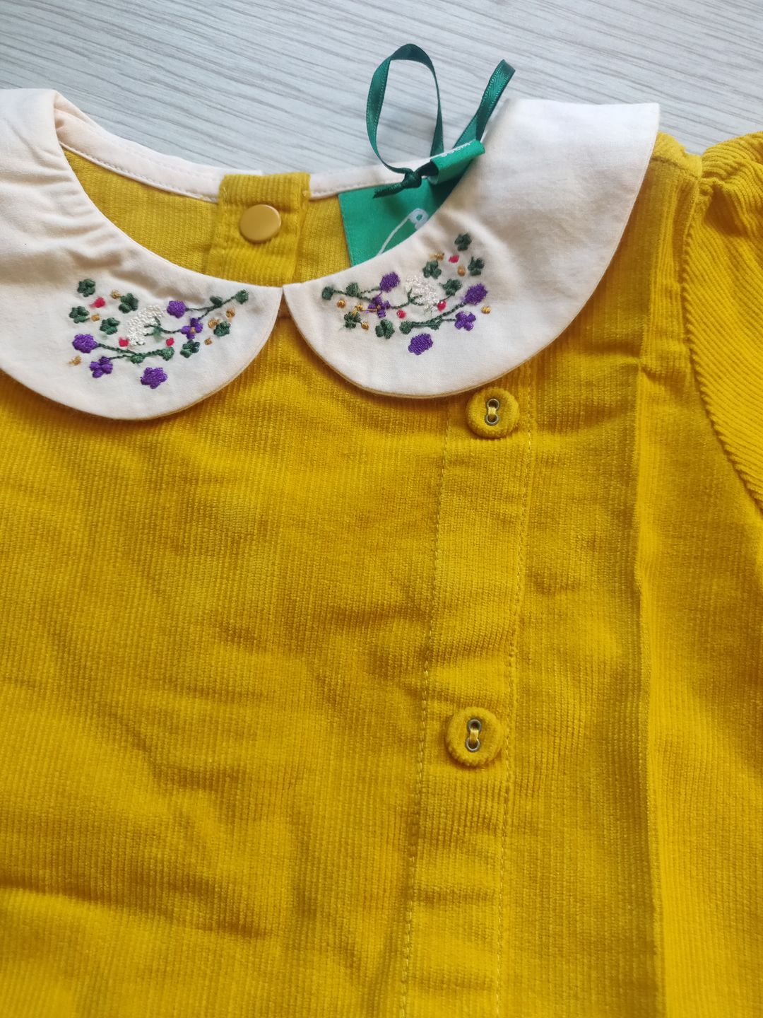 Customer photo review of Gold Button Down Dress