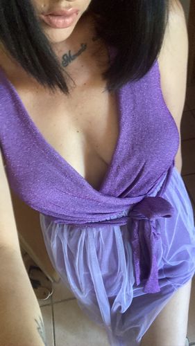 Customer photo review of Abito lungo in tulle spalla larga con coppe