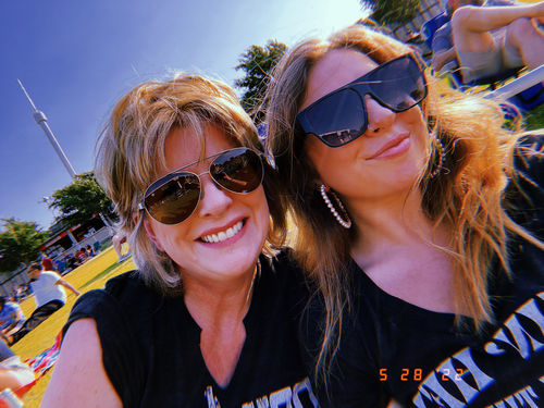 Customer photo review of Pearl hoop earrings