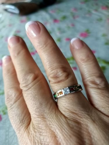 Customer photo review of 925 Sterling Silver Rainbow Promise Ring