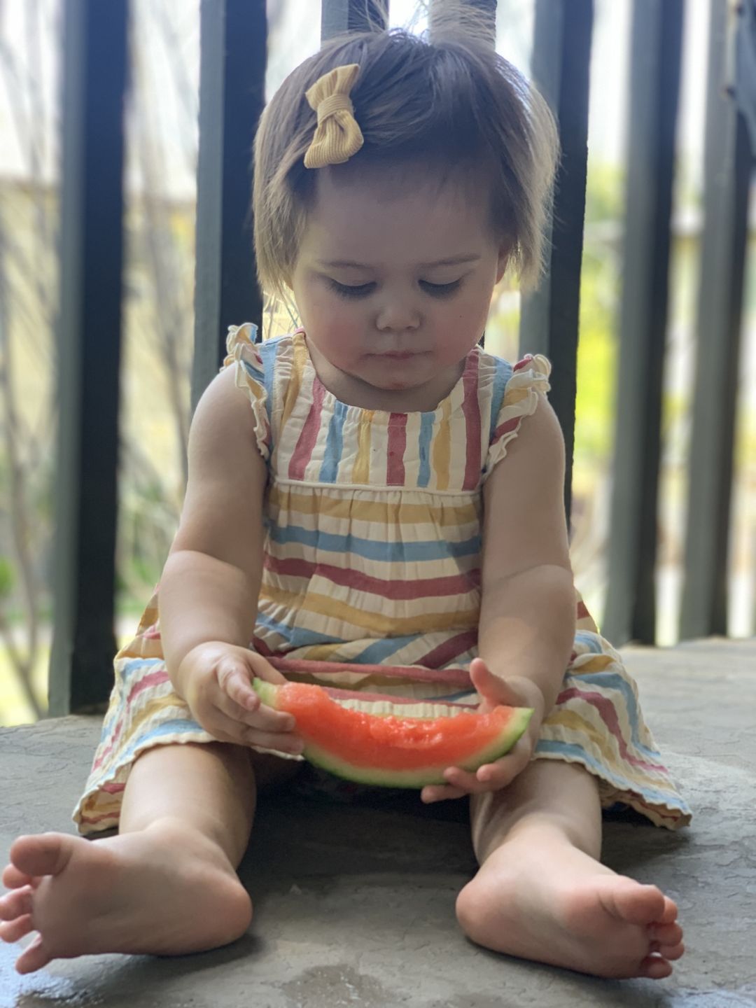 Customer photo review of Corn Silk Seersucker Frill Dress