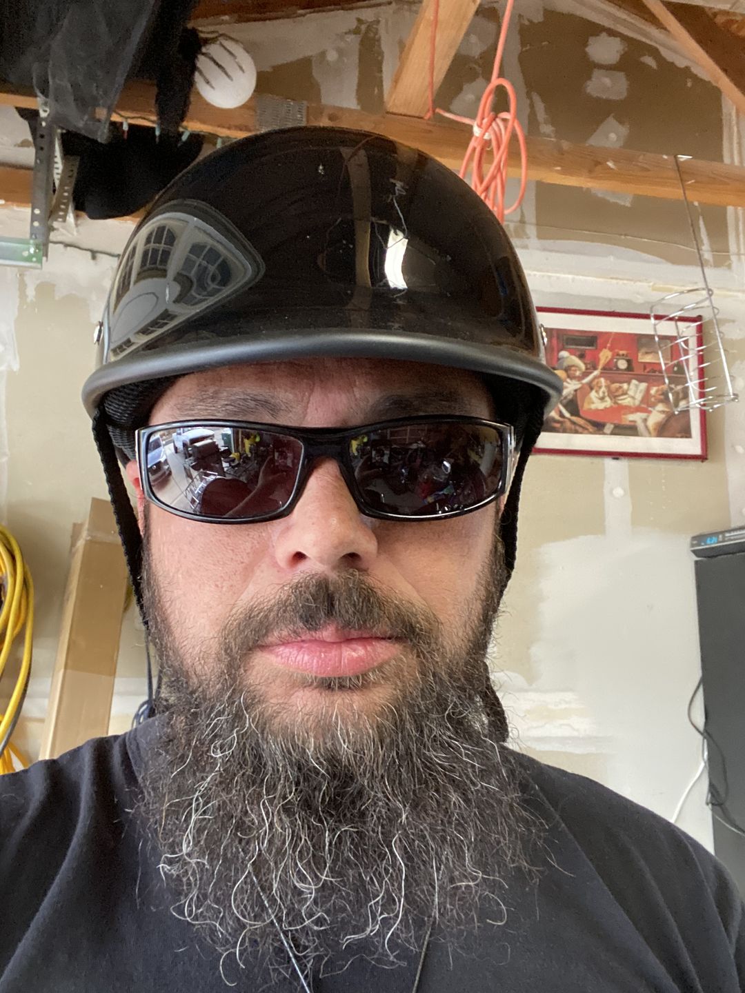 Customer photo review of World's Smallest & Lightest DOT Open Face Polo Helmet- Gloss Black