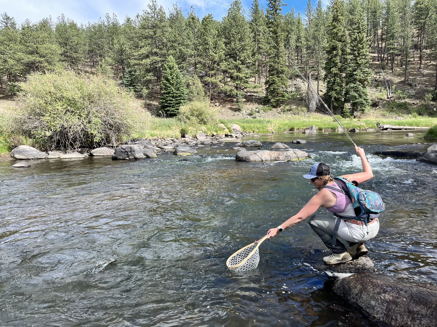 Customer photo review of Troutrageous Rainbow Wading Belt
