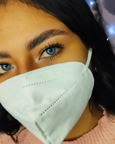 Customer photo review of Pixie Blue Colored Contact Lenses