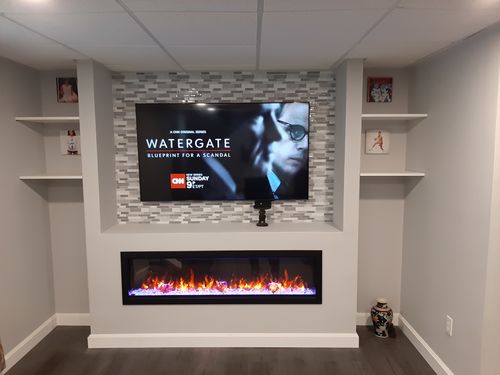 Customer photo review of Amantii Symmetry Bespoke 60'' Wall Mount / Recessed Linear Electric Fireplace