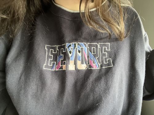 Customer photo review of Disney Eeyore Sweatshirt Women's Size Large