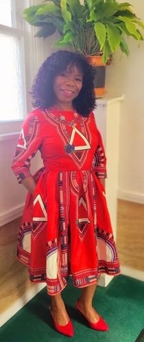 Customer photo review of Delta A line Dashiki Dress- Pre Order  Ships by May monthend