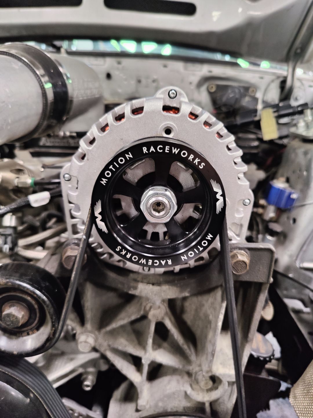 Customer photo review of Motion Raceworks LS 3.5" OD Overdrive Alternator Pulley