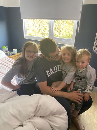 Customer photo review of Daddy & Daddy's Boy & Girl College Matching T-Shirts