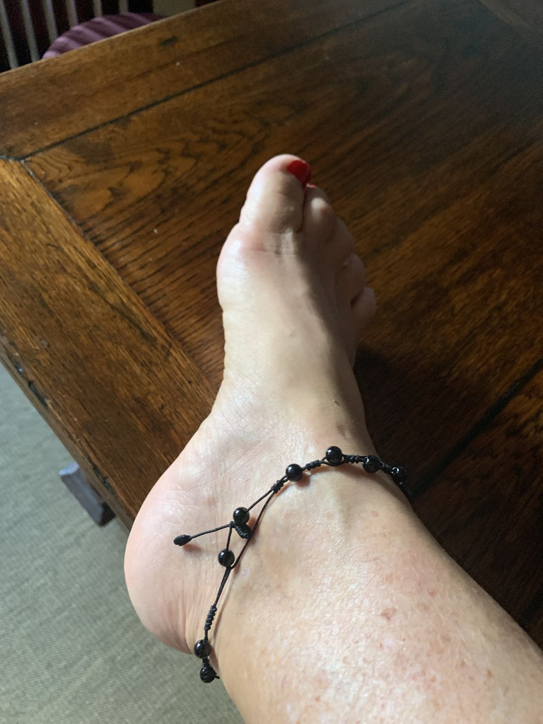 Customer photo review of ERDUNG Fusskettchen OBSIDIAN