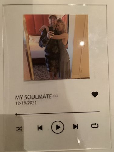 Customer photo review of Custom Song Plaque - The Best Anniversary Gift for Couples
