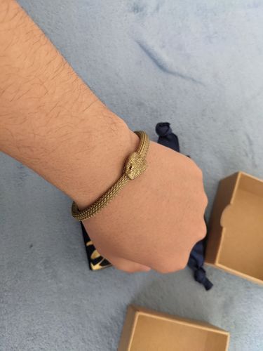 Customer photo review of Brass Ouroboros Bracelet