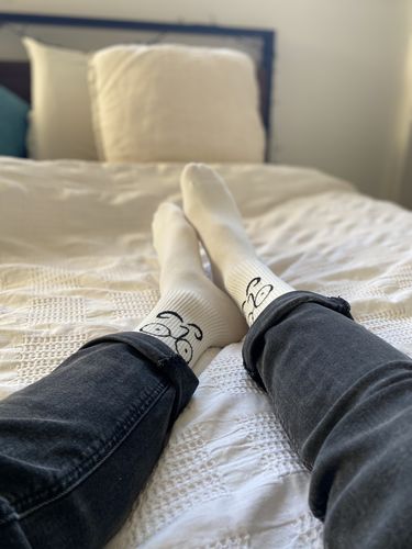 Customer photo review of 11 Pack Mood Socks by Smoods™