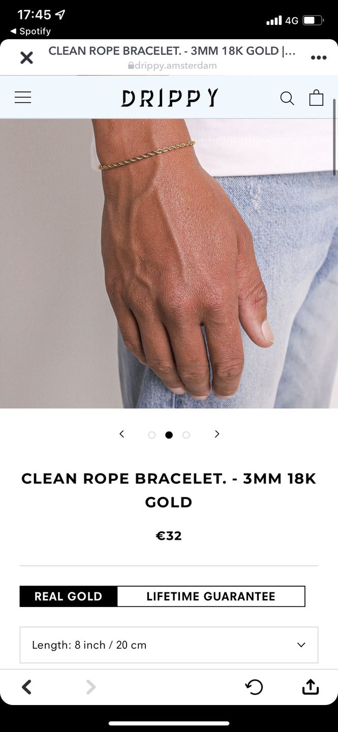 Customer photo review of CLEAN ROPE BRACELET. - 3MM 18K GOLD