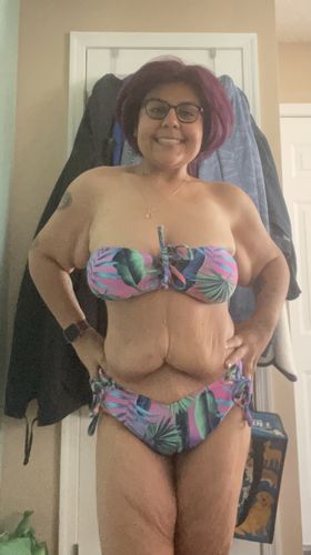 Customer photo review of Pink Palm Bandeau Top