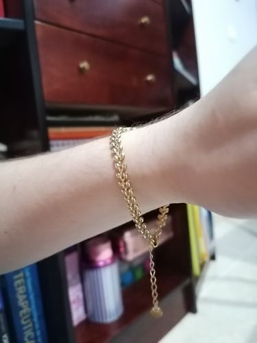 Customer photo review of Pulsera Corazón Blanco Gold