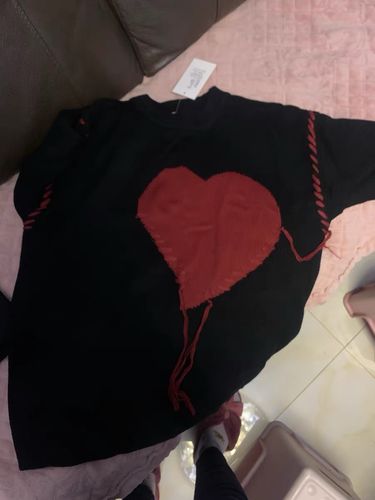 Customer photo review of Harajuku Style Dripping Heart Knit Sweater