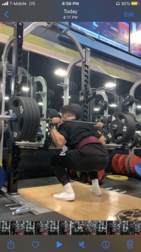 Customer photo review of PR Powerlifting 13mm Belt w/ Lever Buckle - Purple