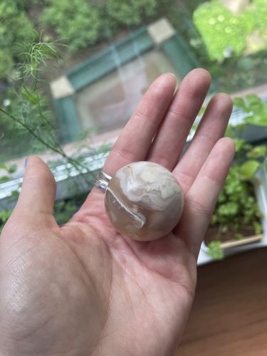 Customer photo review of Mini Flower Agate Spheres w/ Stand
