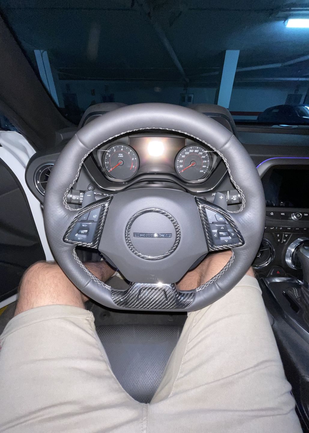 Customer photo review of Steering Wheel Full Chrome Delete Cover For 2016-2021 6th Gen Chevy Camaro