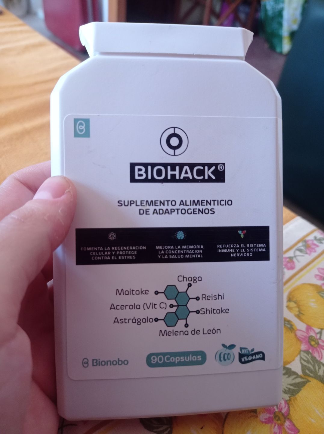 Customer photo review of BIOHACK® | Complejo orgánico de hongos adaptógenos (90cápsulas) | Envío Gratuito Península |