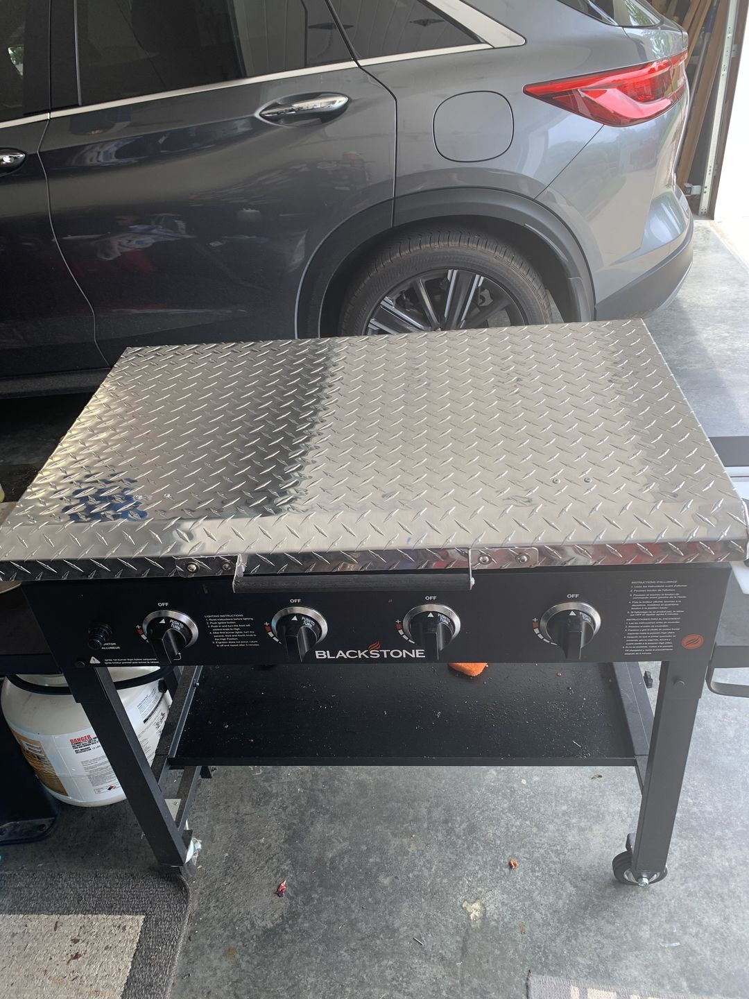 Customer photo review of GriddleGuard Diamond Plate Hard Cover Lid for Blackstone 36" Griddle