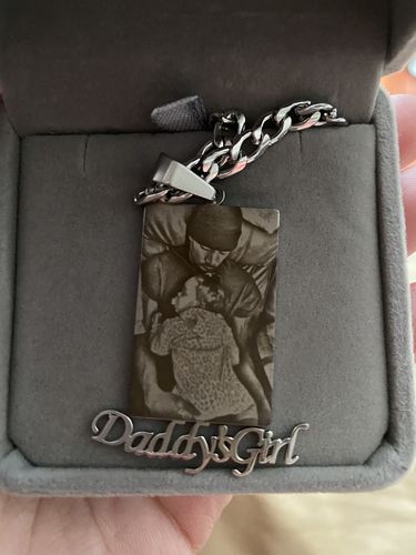Customer photo review of Lovers Charm™ 18K Custom Engraved Necklace