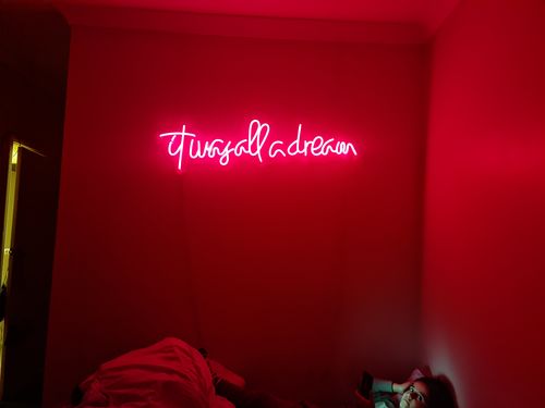Customer photo review of It was all a dream LED neon sign