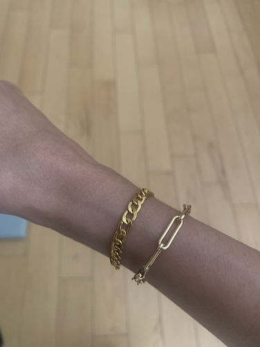 Customer photo review of millie + chunky paperclip bracelet stacking set