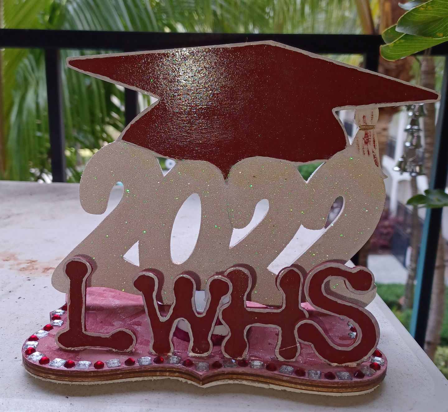 Customer photo review of Unfinished Wooden Fancy Award Craft Plaque Silhoutte - Craft- up to 24" DIY