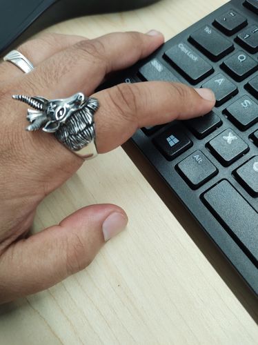 Customer photo review of Baphomet Ring