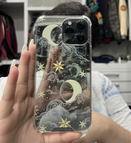 Customer photo review of Cloudy Moon Reflective iPhone Case