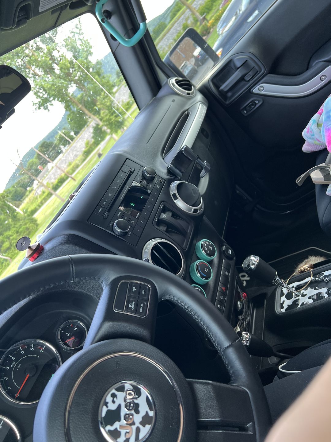 Customer photo review of Animal Print Steering Wheel Decal for Jeep