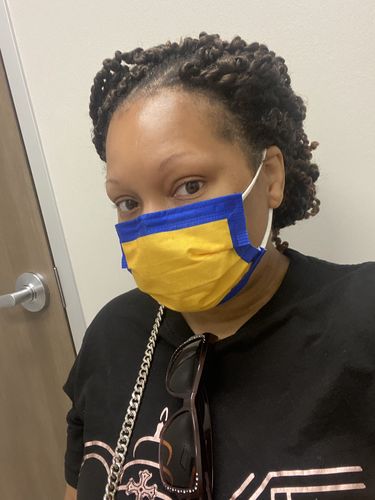 Customer photo review of Disposable Mask. 10 pc pack