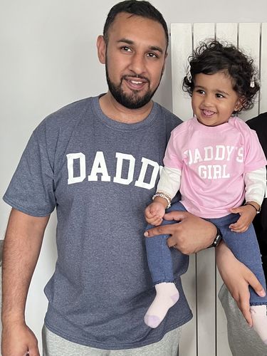 Customer photo review of Daddy & Daddy's Girl College Matching T-Shirts