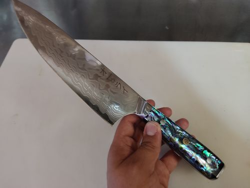 Customer photo review of Cuchillo Chef Acero Damasco - Colección Abulón
