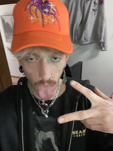 Customer photo review of TRAPPED! Rabbit Spider 3D Puff Embroidered Hat