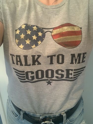 Customer photo review of Top Gun Talk To Me Goose T-Shirt