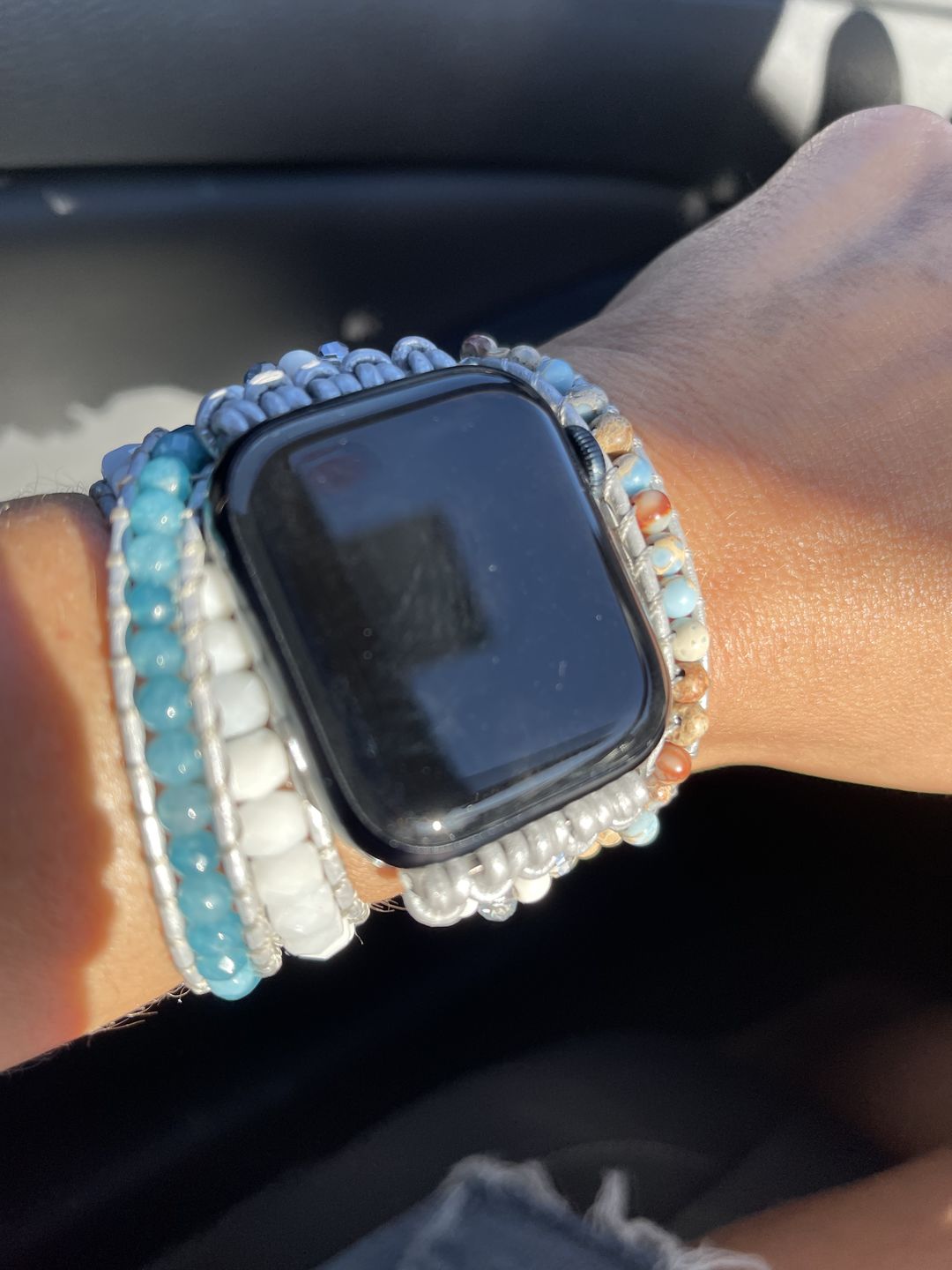 Customer photo review of Healing Topaz Apple Watch Strap