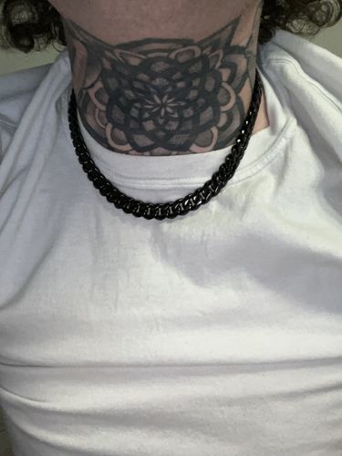 Customer photo review of The Black Mamba® - 10mm Black Cuban Link Chain in Black Gold