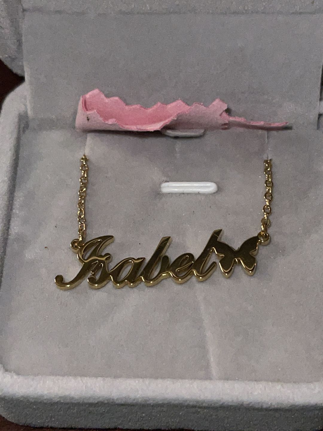 Customer photo review of Butterfly Name Necklace