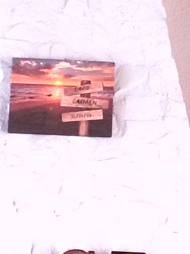 Customer photo review of Lienzo personalizado Corazon en la Playa