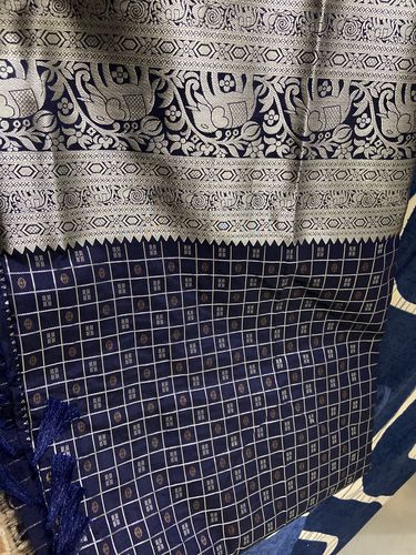 Customer photo review of Imperial Blue Kanjivaram Saree