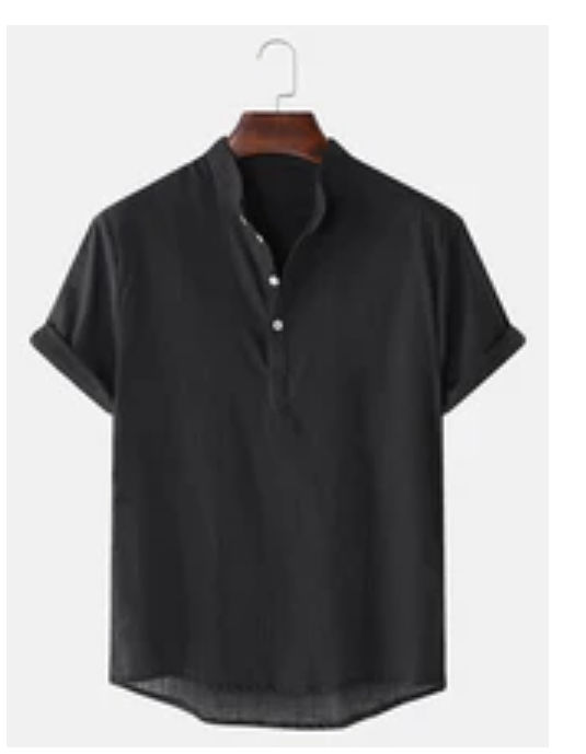 Customer photo review of Solid Color Basic Henley Shirts