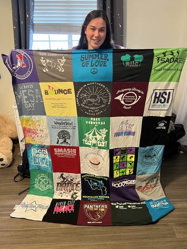 T-shirt quilt featuring panthers by Dana from CA
