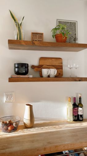 Customer photo review of Rustic Floating Shelves