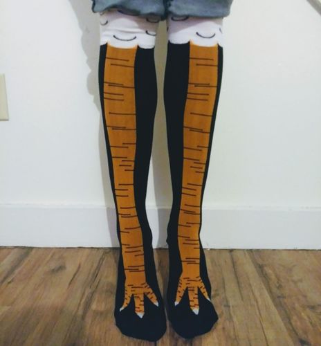 Customer photo review of Funny 3D Chicken Leg Socks