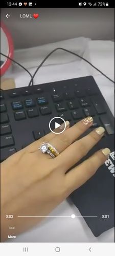 Customer photo review of Arezzo Premier Two Tone Wedding Rings