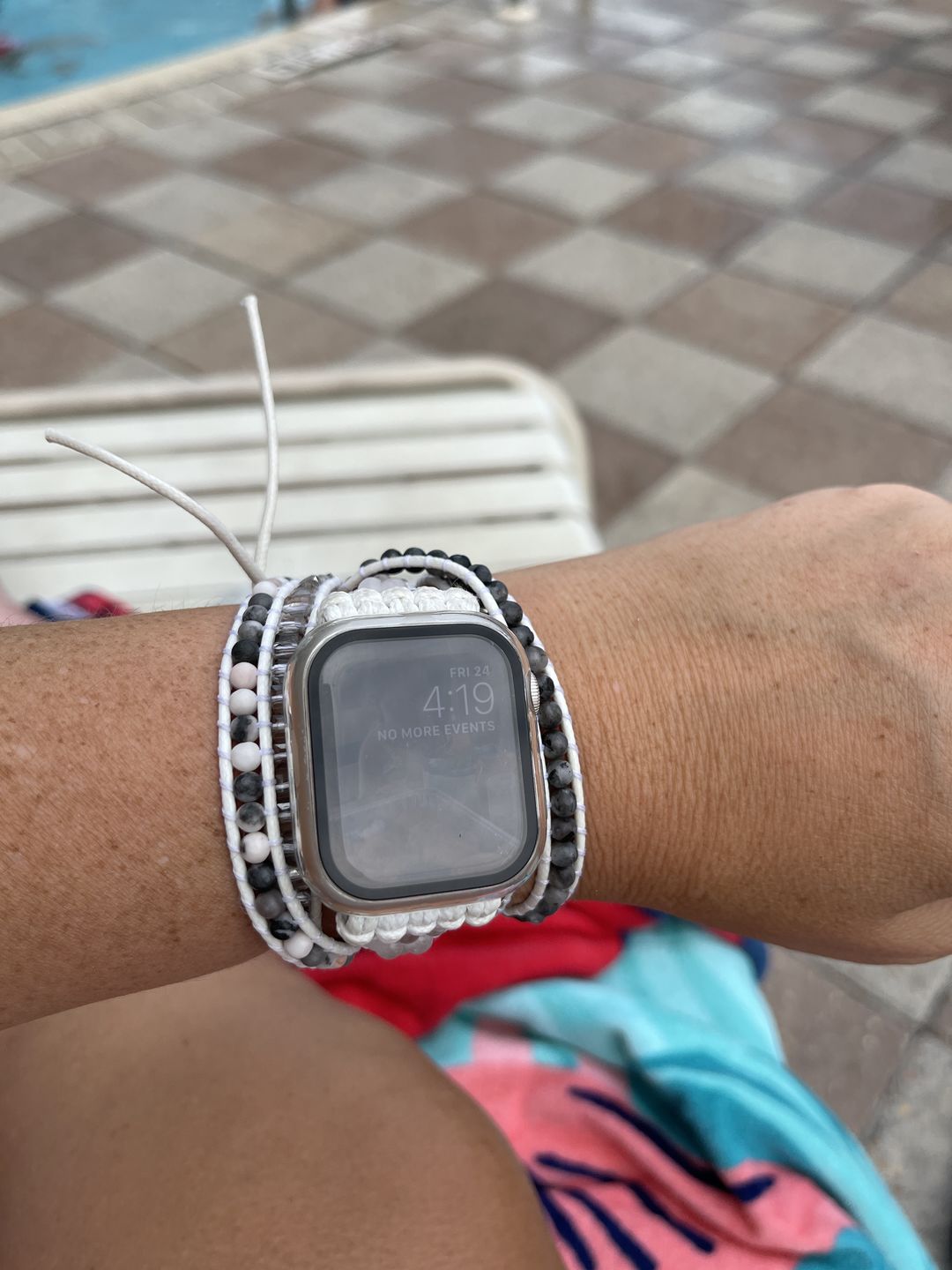 Customer photo review of White Labradorite Apple Watch Strap