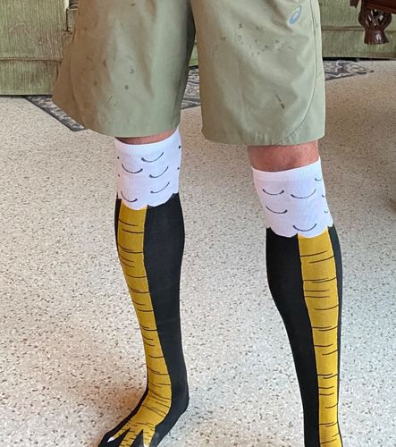 Customer photo review of Funny 3D Chicken Leg Socks
